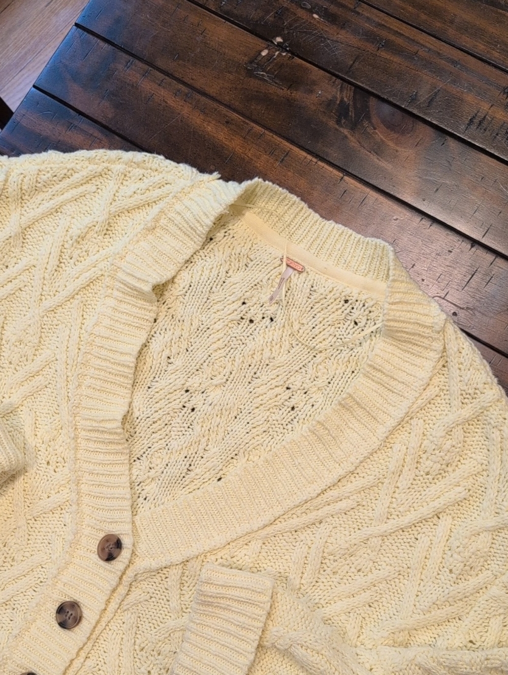 Free People Montana Cable Knit Cardigan Oversized - Picture 4 of 7